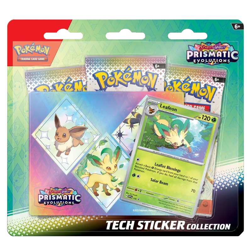 Pokemon Prismatic Evolutions Tech Sticker Collection – Leafeon